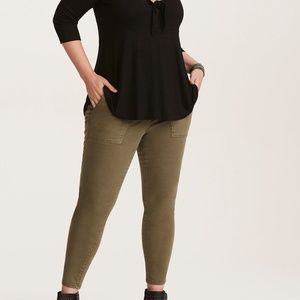 Pants Twill Utility Skinny Pants - Olive Wash